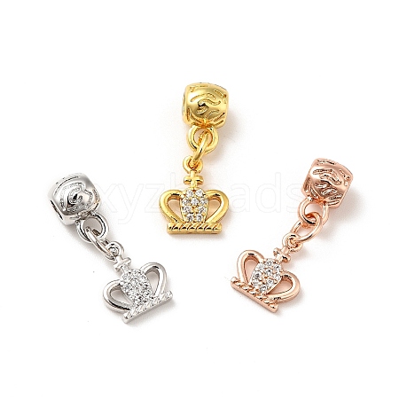 Rack Plating Brass Micro Pave Clear Cubic Zirconia Pendants ZIRC-H125-12-1