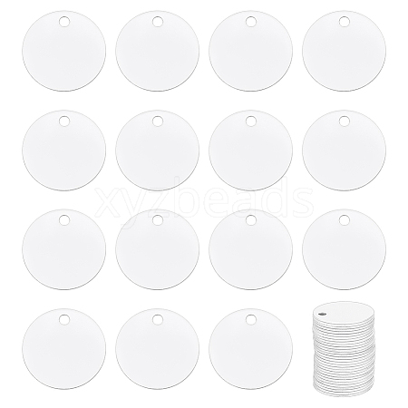 BENECREAT 30Pcs Blank Double-sided Heat Transfer Aluminium Pendants DIY-BC0012-89B-1