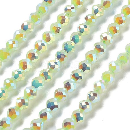 Electroplate Glass Beads Strands GLAA-A014-01G-1