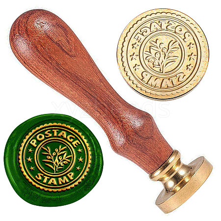 Golden Plated Brass Sealing Wax Stamp Head AJEW-WH0208-951-1