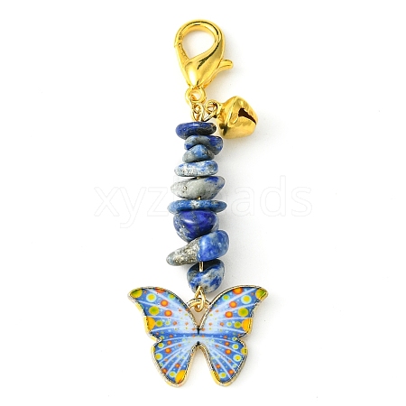 Alloy Enamel Butterfly Pendant Decoration HJEW-JM01555-04-1