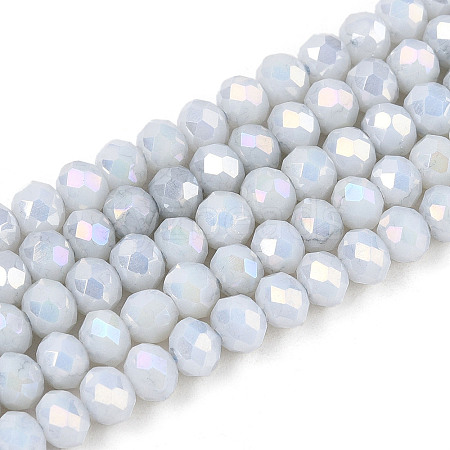 Anti-Tarnish Electroplate Rondelle Glass Beads Strands EGLA-T021-4mm-17-01-1