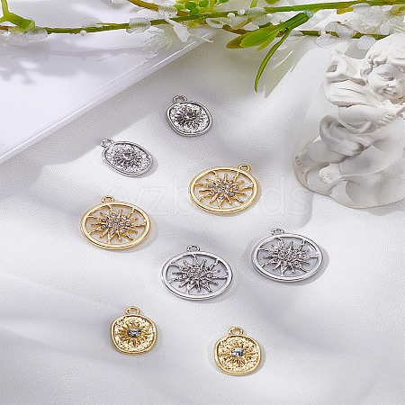 8Pcs 4 Stykes Rack Plating Alloy Pendants FIND-LP0005-91-1