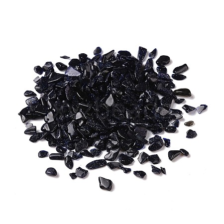 Synthetic Blue Goldstone Chip Beads X-G-I350-02-1