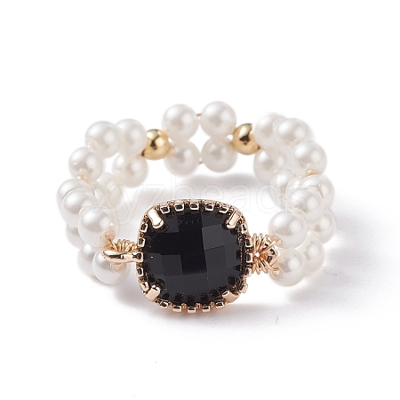 Bling Square Glass Finger Ring RJEW-TA00018-04-1