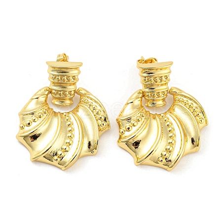 Brass Dangle Stud Earrings EJEW-C066-15G-1
