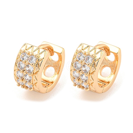 Brass Micro Pave Cubic Zirconia Hoop Earrings EJEW-A107-04A-KCG-1