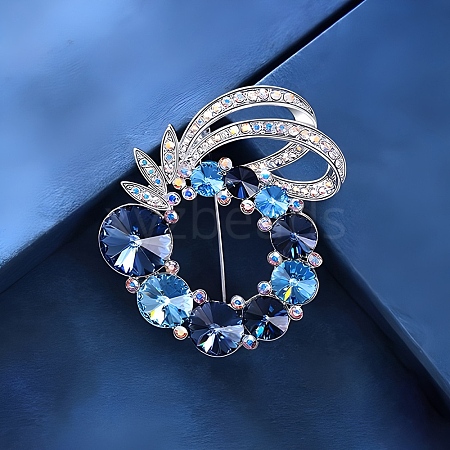 Flower Alloy Rhinestone Brooches for Backpack Clothes PW-WG5389A-01-1