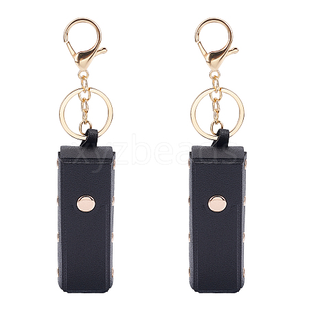 WADORN 2Pcs PU Leather Lipstick Storage Bags Keychain AJEW-WR0001-23-1