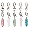 Pointed Natural & Synthetic Gemstone Pendant Decorations HJEW-JM01688-1