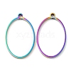 304 Stainless Steel Open Back Bezel Oval Pendants STAS-Z040-05RC-1