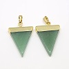 Natural Green Aventurine Pendants G-P050-02G-1