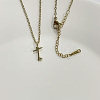 304 Stainless Steel Letter Pendant Necklaces NJEW-WH0027-04T-G-NR-1
