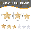 HOBBIESAY 24Pcs 6 Style Star Computerized Embroidery Cloth Iron On Sequins Patches PATC-HY0001-12-2