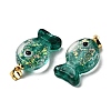 Handmade Dichroic Foil Lampwork Pendants X1-DICH-G001-01G-05-2