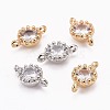 Flower Brass Micro Pave Cubic Zirconia Links ZIRC-L054-09-NR-1