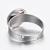 Tarnish Resistant Adjustable 304 Stainless Steel Finger Rings Components LS-STAS-G187-01P-10mm-2