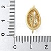 Rack Plating Brass Micro Pave Clear Cubic Zirconia Shell Shaped Connector Charms KK-A234-078G-3