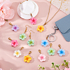 42Pcs 7 Colors Resin Flower Pendant Decorations HJEW-GA0001-57-4