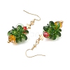 Christmas Tree Glass Dangle Earrings EJEW-JE06128-4