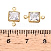 Brass Clear Cubic Zirconia Connector Charms KK-T070-11C-3