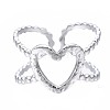 Non-Tarnish 304 Stainless Steel Heart Open Cuff Ring RJEW-T023-19P-1