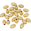 BENECREAT 24Pcs Eco-Friendly Brass Textured Beads KK-BC0007-87-RS-1