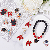 40Pcs 5 Styles Graduation Season Theme Alloy Enamel Pendants ENAM-SC0005-81-4