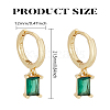 1 Pair Brass Micro Pave Cubic Zirconia Hoop Earrings EJEW-LP0004-74A-2