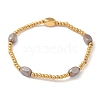 304 Stainless Steel Beads Stretch Breacelets for Women BJEW-M054-01G-01-2