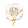 Brass Micro Pave Cubic Zirconia Pendants KK-U053-25G-2