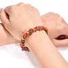 Carnelian(Dyed) Chips Stretch Bracelets BJEW-JB01308-04-5