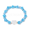 Handmade Flower Polymer Clay Stretch Bracelets BJEW-JB09825-01-1