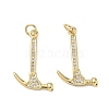 Brass Micro Pave Clear Cubic Zirconia Pendants KK-F930-26C-G-1