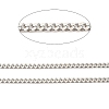 Rhodium Plated 925 Sterling Silver Faceted Curb Chains STER-F052-06P-2