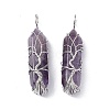 Natural Amethyst Copper Wire Wrapped Pointed Pendants G-F733-05E-3