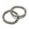 Natural Dalmatian Jasper Bead Stretch Bracelets BJEW-K212-B-014-1