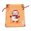 Christmas Theme Rectangle Cloth Bags with Jute Cord LS-ABAG-P008-01D-1