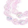 Transparency Electroplate Glass Beads Strands GLAA-T023-41A-04-3