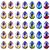 70Pcs 7 Colors Pointed Back Glass Rhinestone Cabochons RGLA-TA0001-06-11