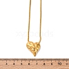 304 Stainless Steel Textured Heart Pendant Snake Chain Necklaces NJEW-U026-11G-5