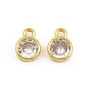 Brass Pave Clear Cubic Zirconia Charms CU-CBAD306-24A-G-1
