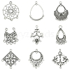 36Pcs 9 Styles Tibetan Style Alloy Chandelier Components Links TIBE-FS0003-24-1