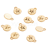 BENECREAT 10Pcs Brass Pentacle Charms KK-BC0007-05-5