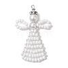 Baking Glass Pearl & Seed Beads Pendants PALLOY-MZ00368-02-1