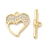 Brass Micro Pave Clear Cubic Zirconia Toggle Clasps KK-P234-61G-1