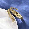 304 Stainless Steel Snake Wrap Cuff Rings for Women RJEW-A060-01G-4