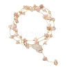 Natural Sunstone Chip Handmade Link Chain Necklaces NJEW-JN05811-03-6