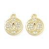 Brass Micro Pave Clear Cubic Zirconia Pendants ZIRC-P120-08G-1