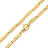 Ion Plating(IP) Golden 201 Stainless Steel Twist Bar Chain Necklaces NJEW-K270-09-3